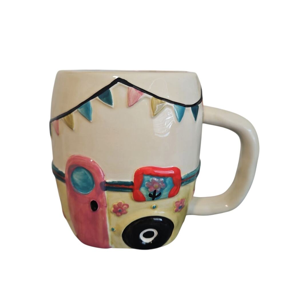 NATURAL LIFE "SEE THE WORLD" TRAVEL TRAILER COFFEE / TEA RETRO MUG